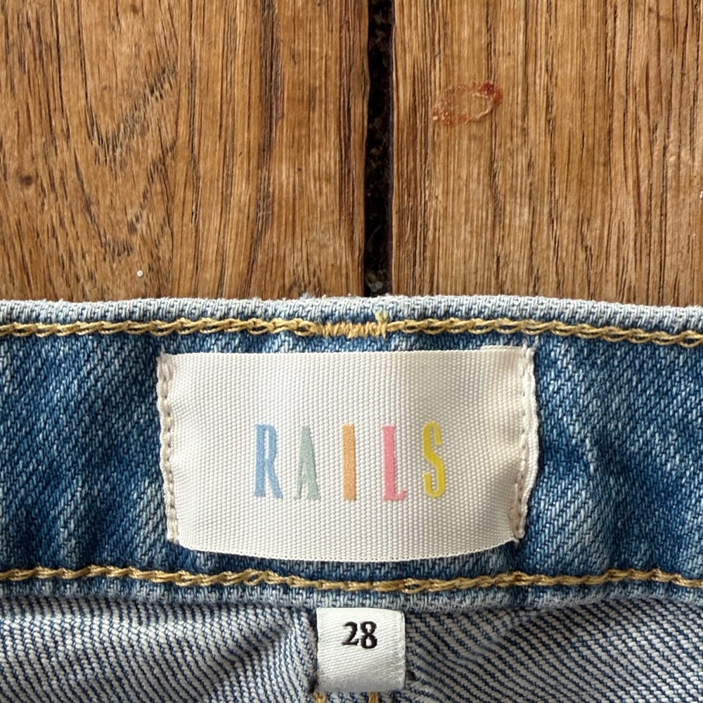 RAILS Topanga Straight Faded Blue Jeans Destroy in Faded Blue Size 28 - Picture 6 of 9